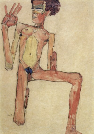 Kneeling Nude by Egon Schiele